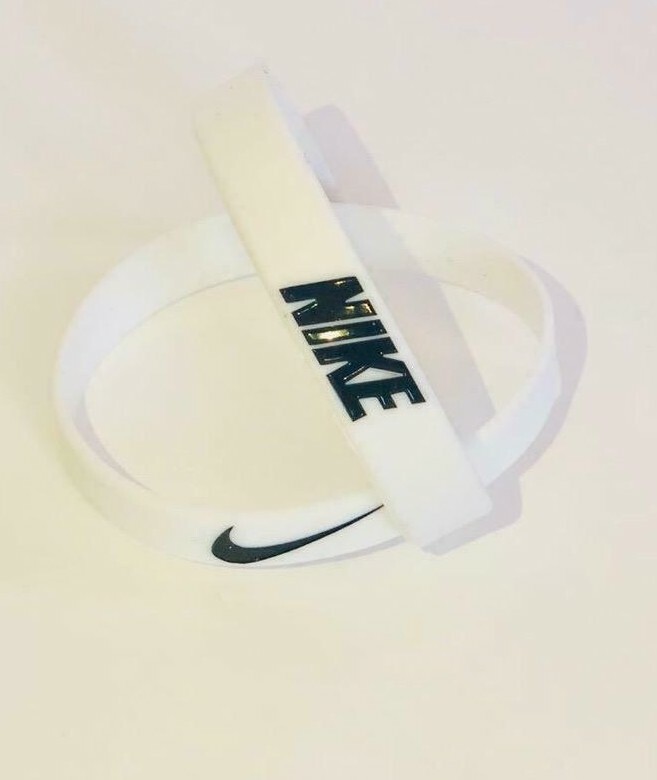 Nike Baller Band Silicone Rubber Bracelet White Black AF1 Panda Dunks 🐼