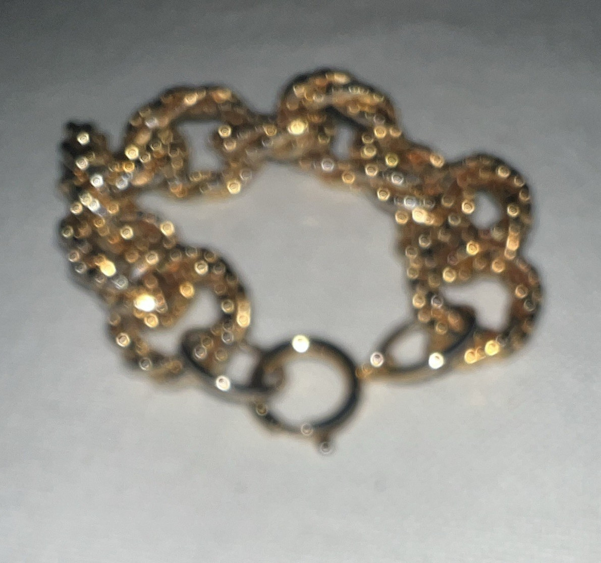 Erwin Pearl vintage signed gold Tone Metal Oval Link Chain Bracelet