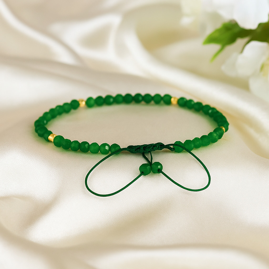 Green Emerald Stone Bracelet 3mm Beaded Gemstone Women Men Bracelet Handmade