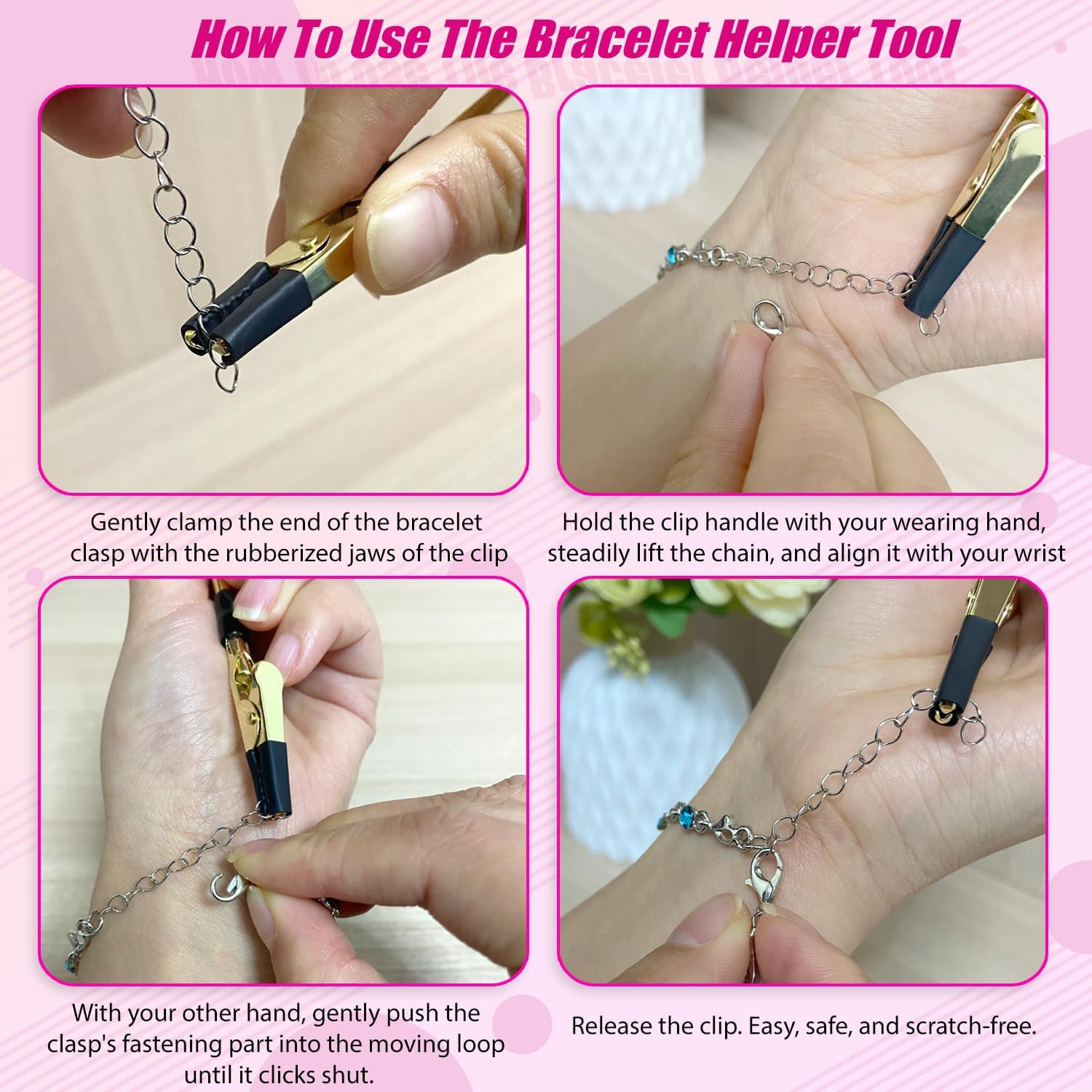 2 Pcs Bracelet Helper Tool, Portable Bracelet Assistance Tool Easy to Put
