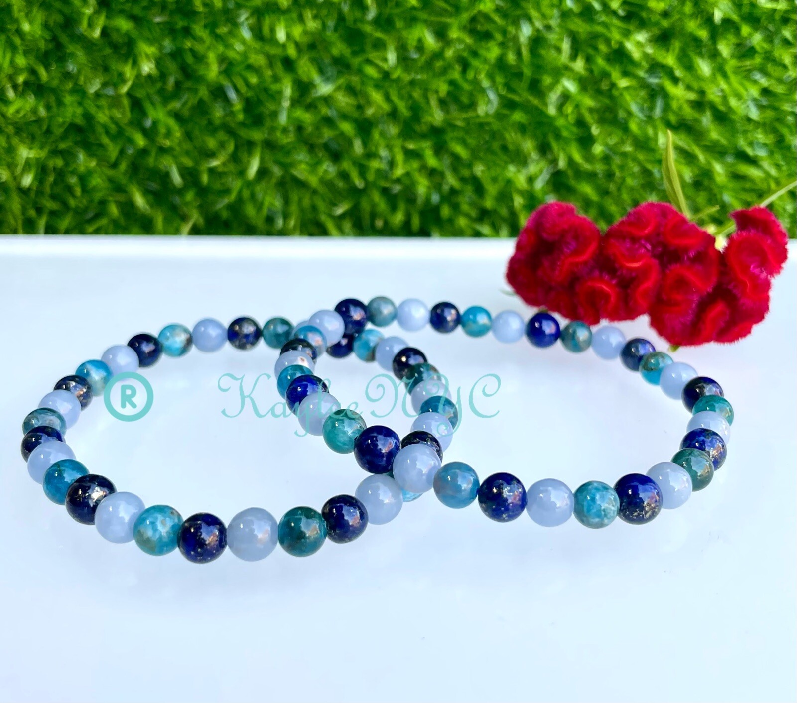 Wholesale 6 Pcs Natural Mix Crystal 6mm 7.5” Stretch Bracelet