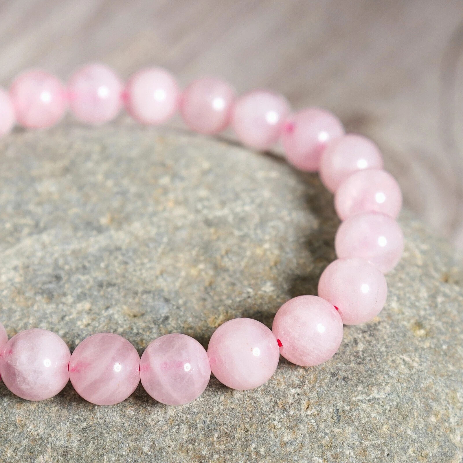 Natural Rose Quartz Stone Bracelet 8mm Beads Pink Crystal Women Bracelet Gift