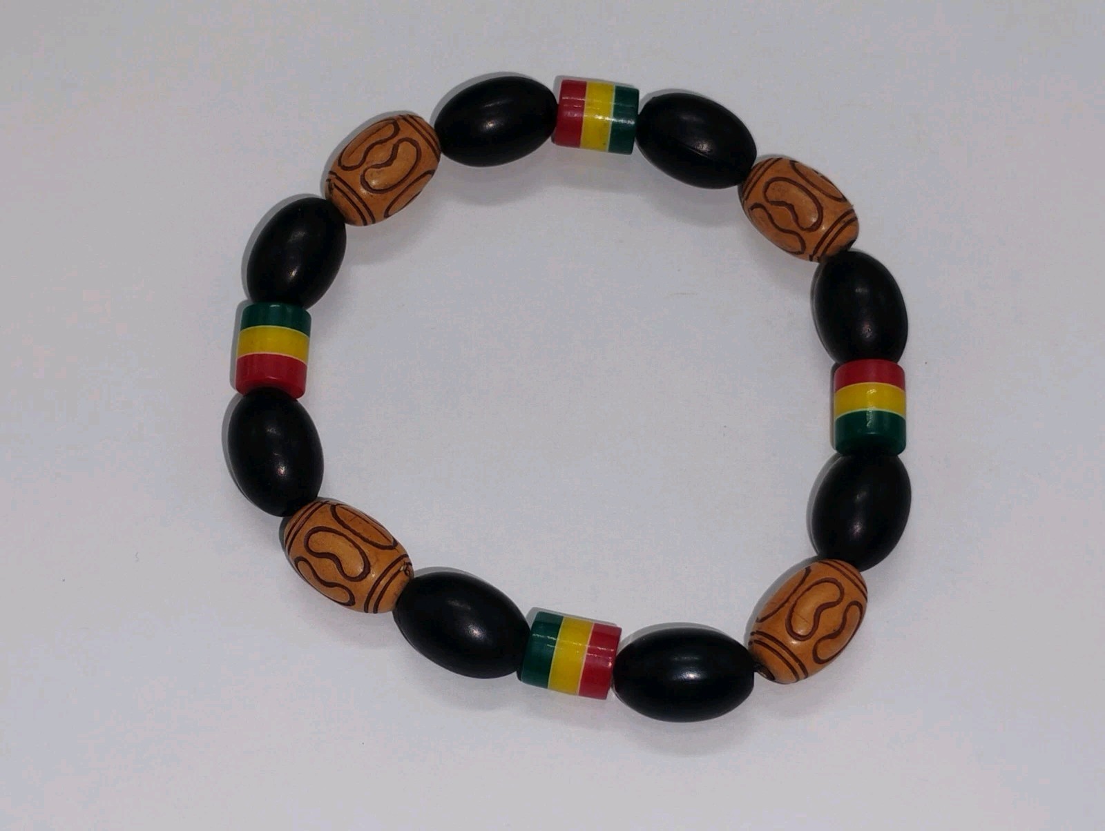 BRAND NEW Reggae Rasta Jamaican African Elastic Bead Bracelet Approx 8″