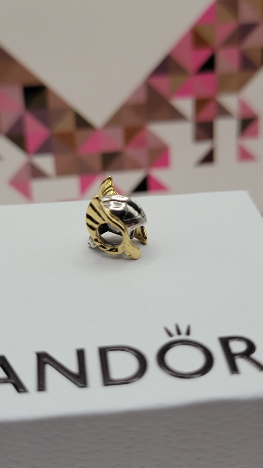 Authentic PANDORA 14k Gold 925 Ale Marvel Thor Helmet Charm 764215C00 W/ Box B98