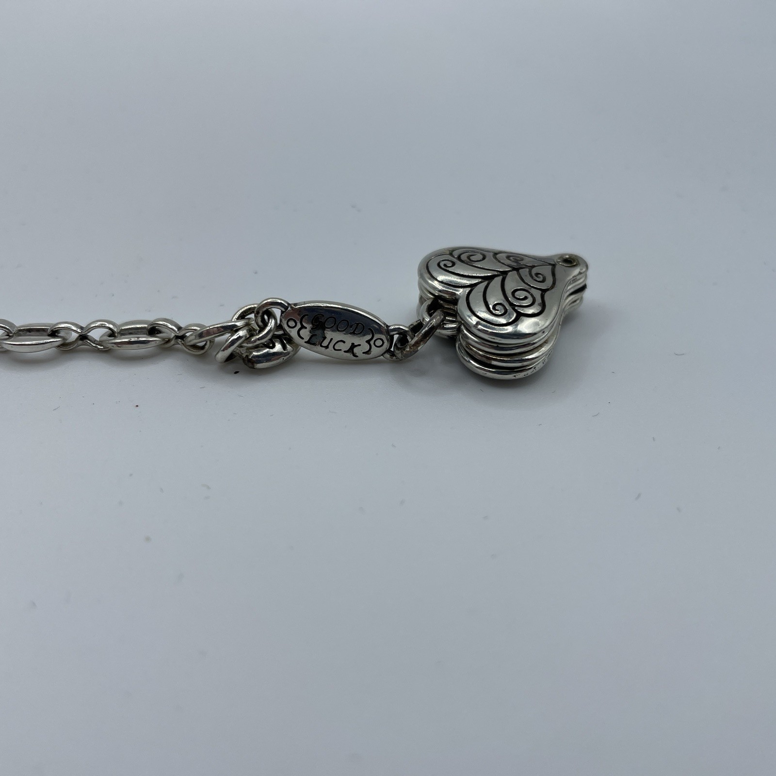 BRIGHTON Good Luck Slide Open Shamrock Charm Bracelet
