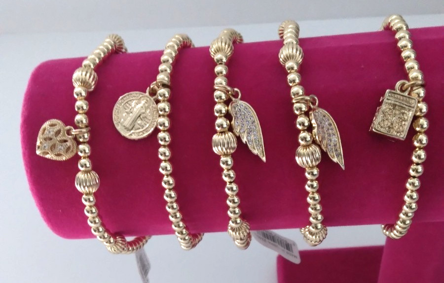 Alexa’s Angels Gold Tone Stretch Bracelets Lot of 5