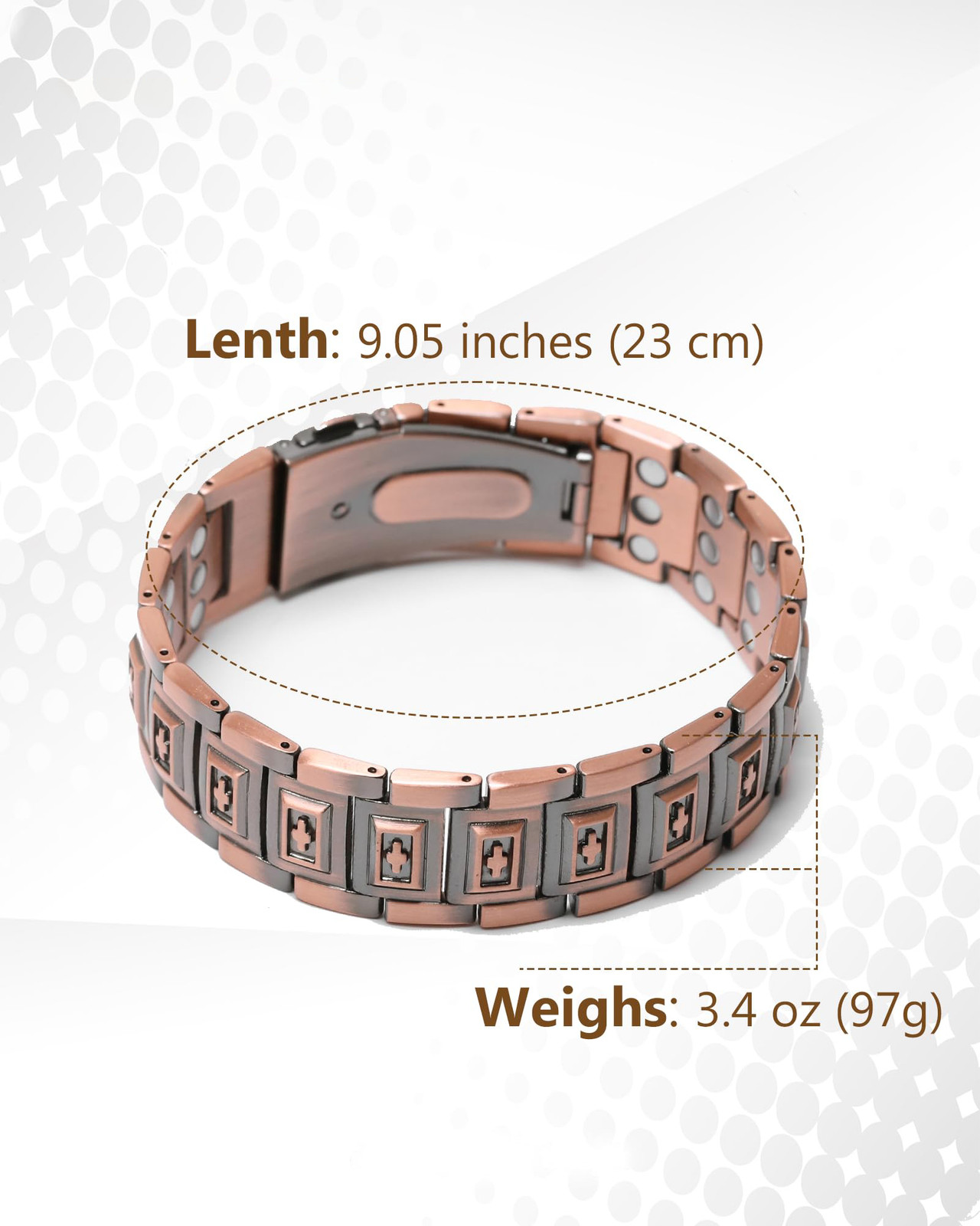 GMOX 99% Man Copper Bracelet Healing Bracelet.Unisex,Hand Made High Gauge Copper