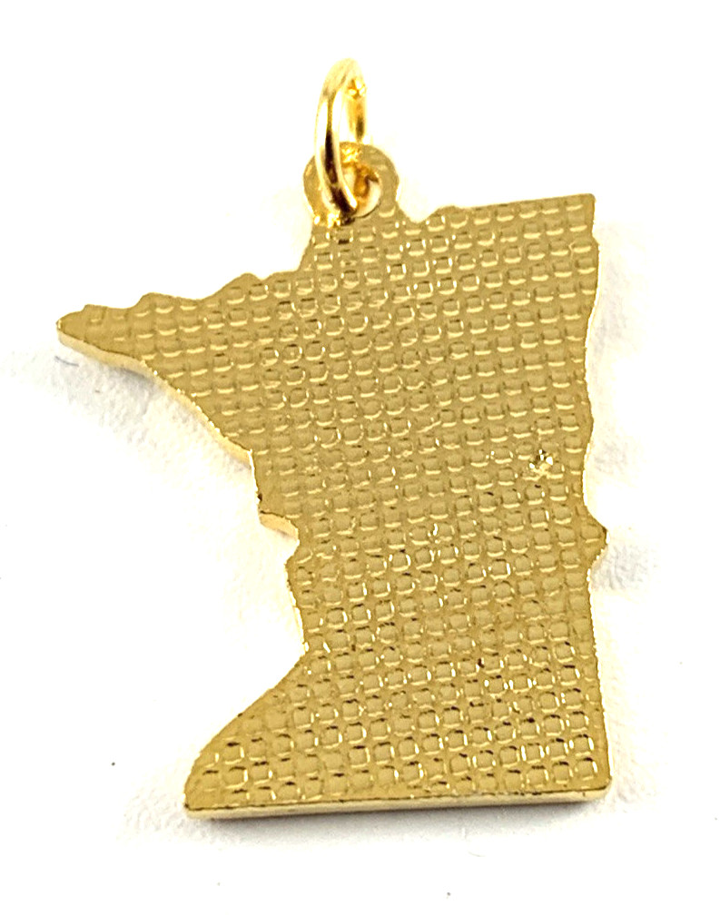 Minnesota State Charm Enamel & Gold Tone | Green | 7/16″ x 3/4″ | New Old Stock