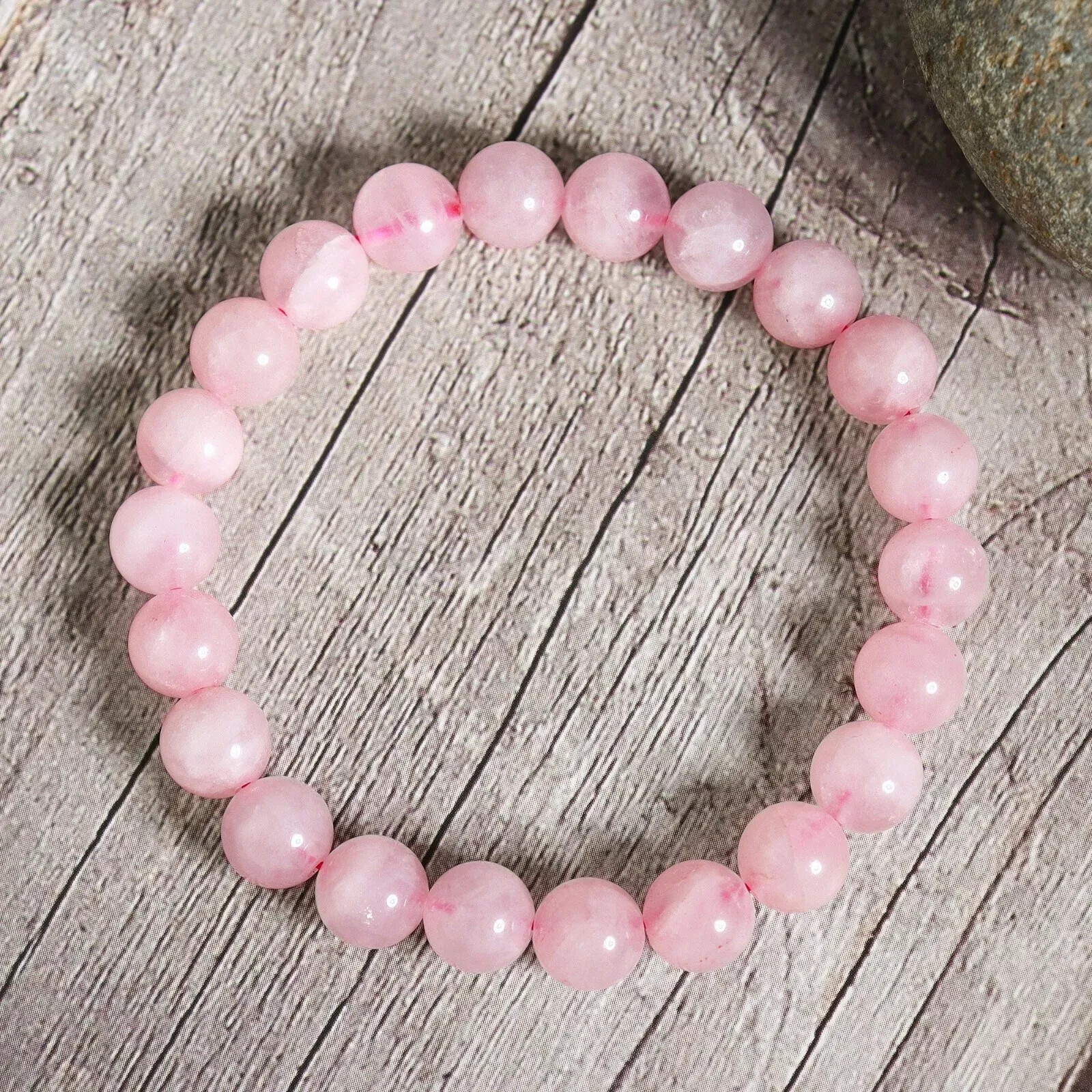 Natural Rose Quartz Stone Bracelet 8mm Beads Pink Crystal Women Bracelet Gift