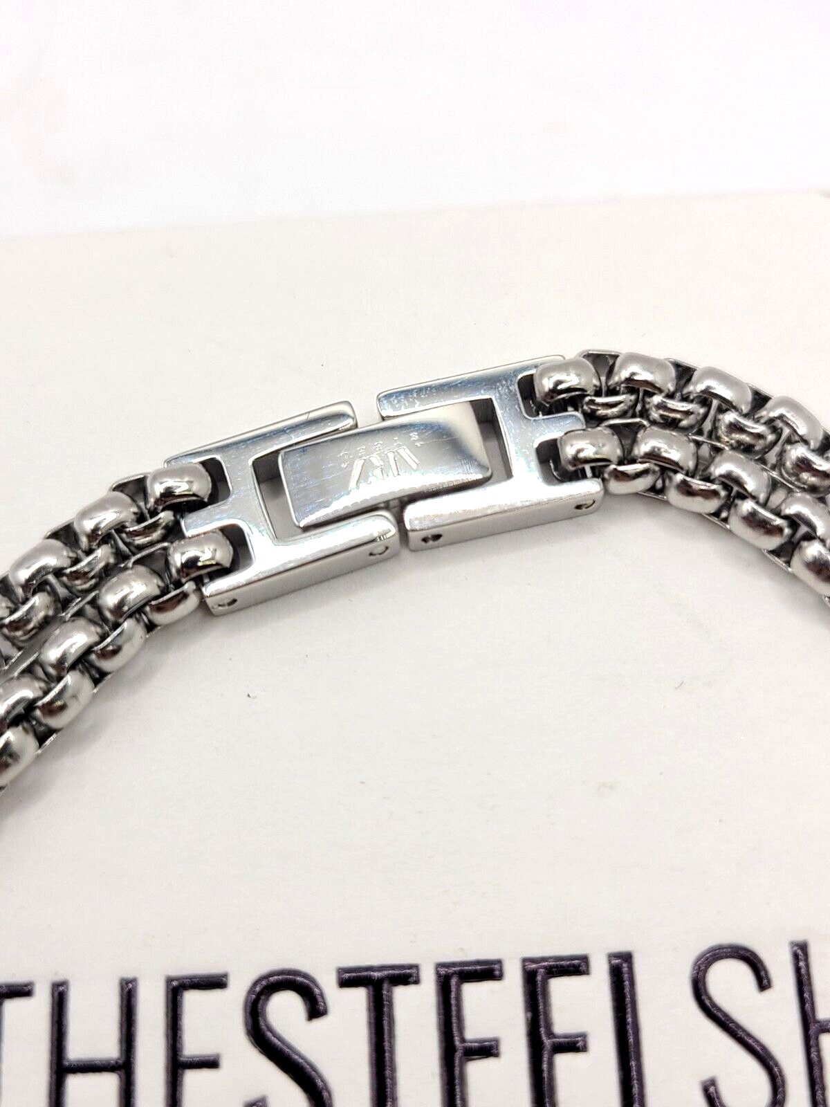 The Steel Shop Double Strand Round Box Link Stainless Steel Bracelet 8″