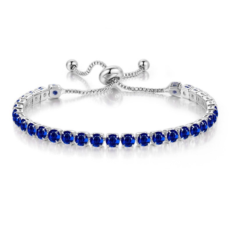 Cubic Zirconia Birthstone Tennis Bracelet in Solid Copper
