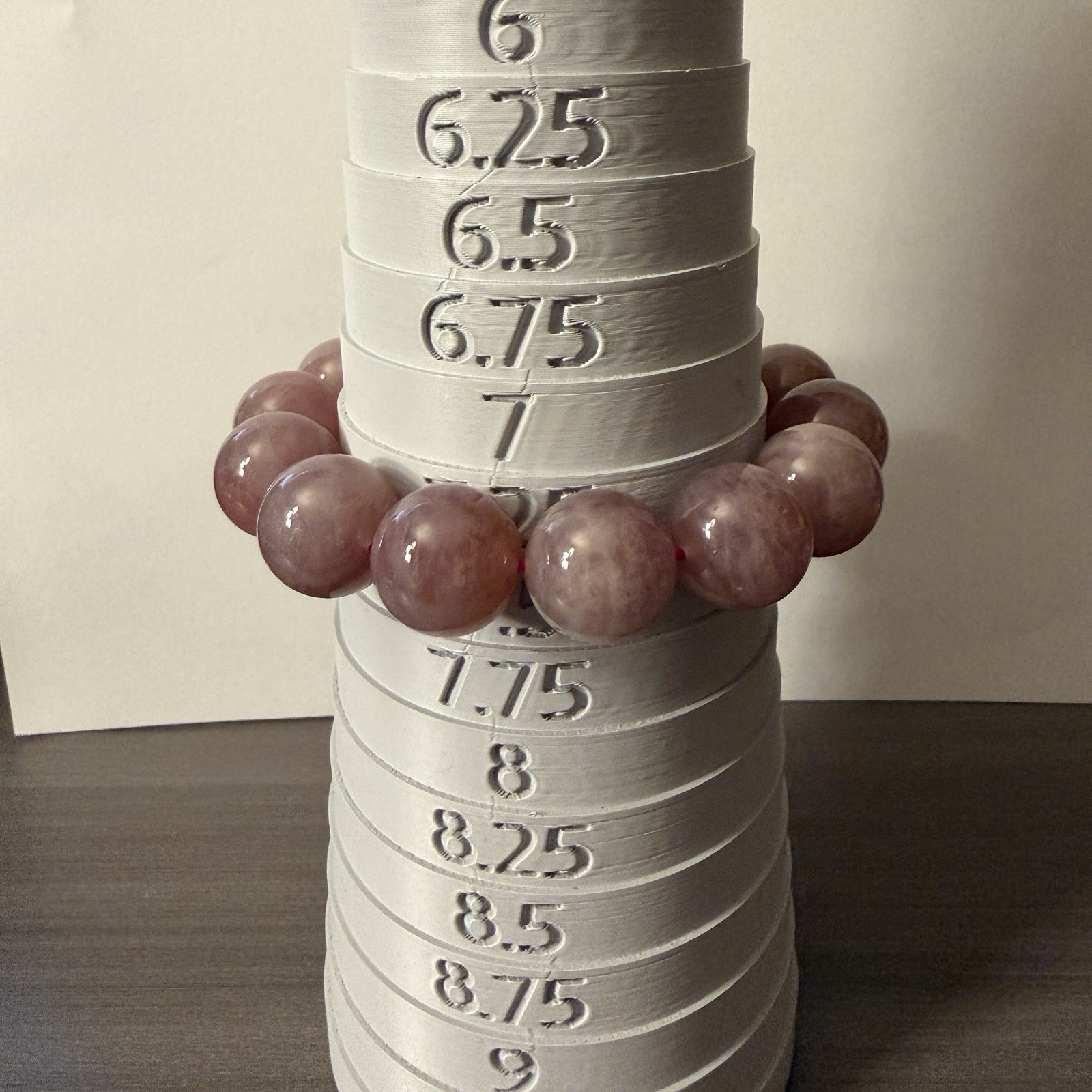 Purple Rose Quartz Beads Bead Beaded Stretch Bracelet 16+mm Crystal