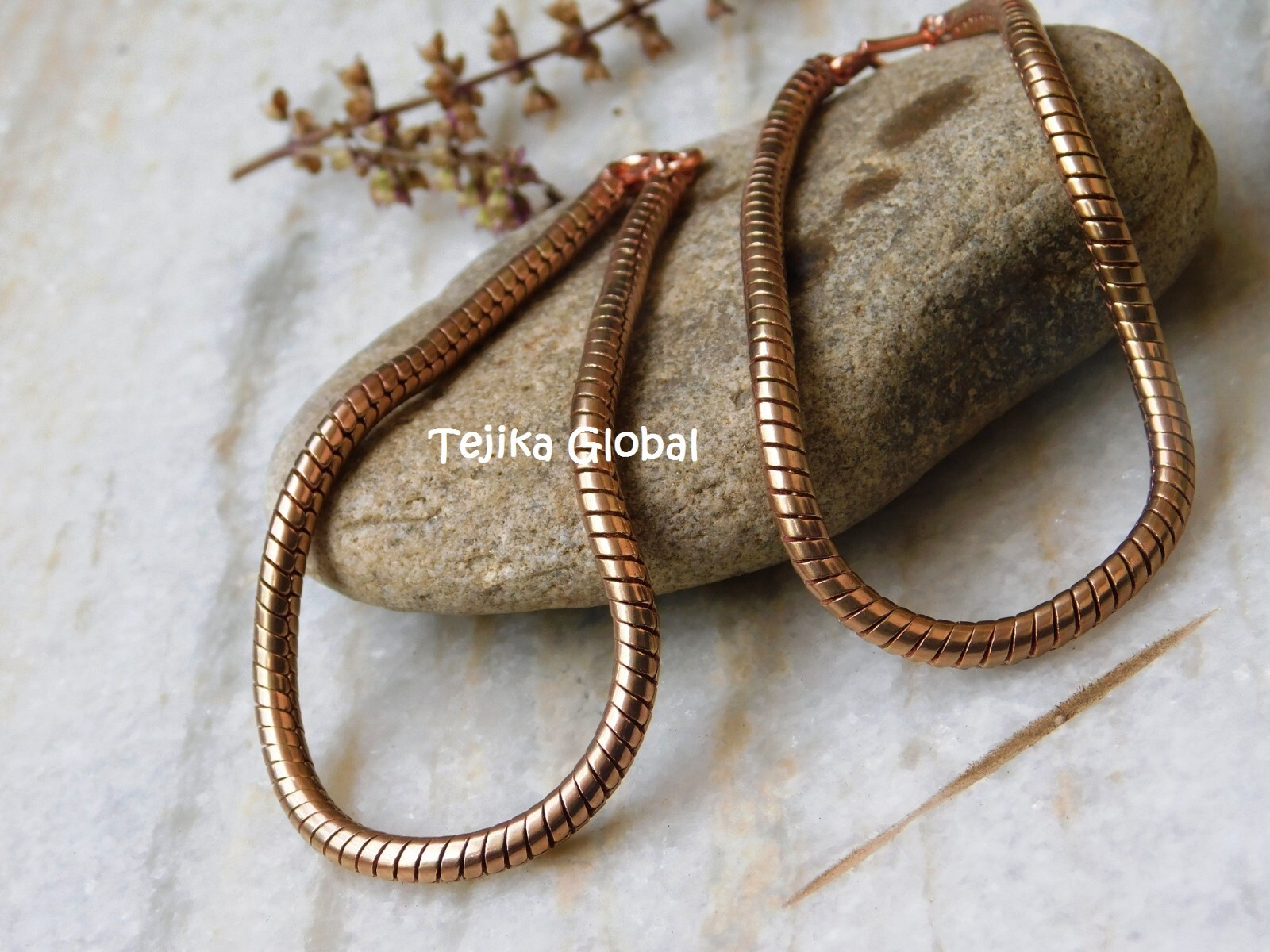 Heavy Snake Chain Link Pure Copper Bracelet 5MM Arthritis Pain Relief Bracelet,