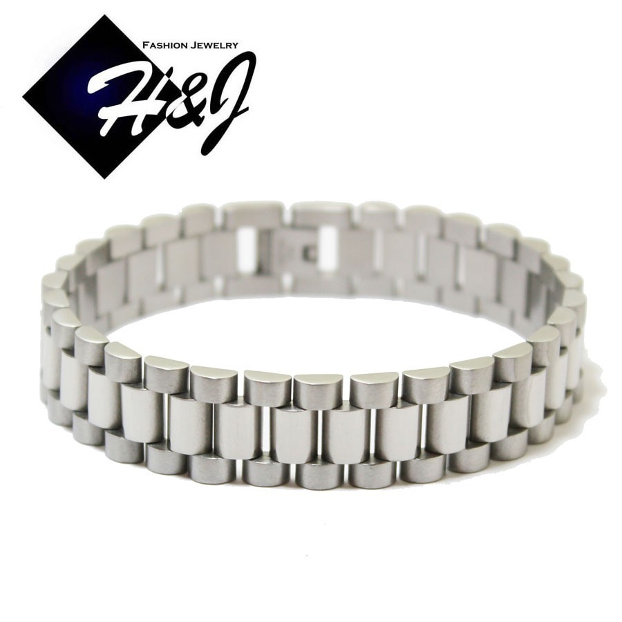 7.5″–10″MEN’s Stainless Steel 10mm/15mm Silver Watch Band Link Chain Bracelet