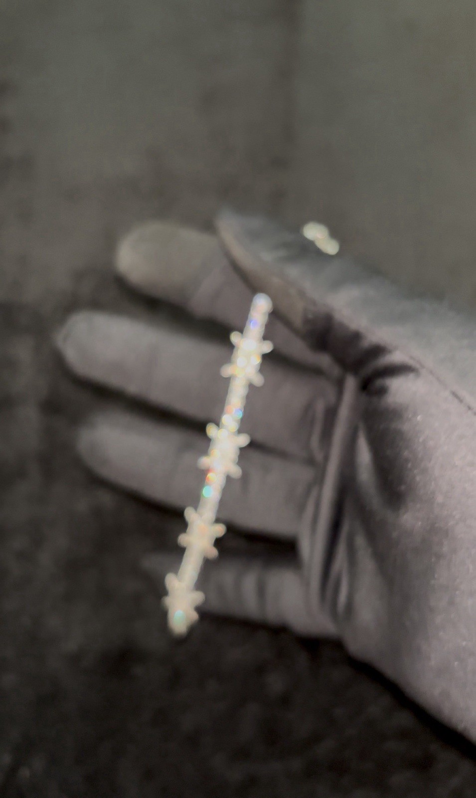 Silver Tone Cross Link Tennis Chain Bracelet, Prong Set White Crystal