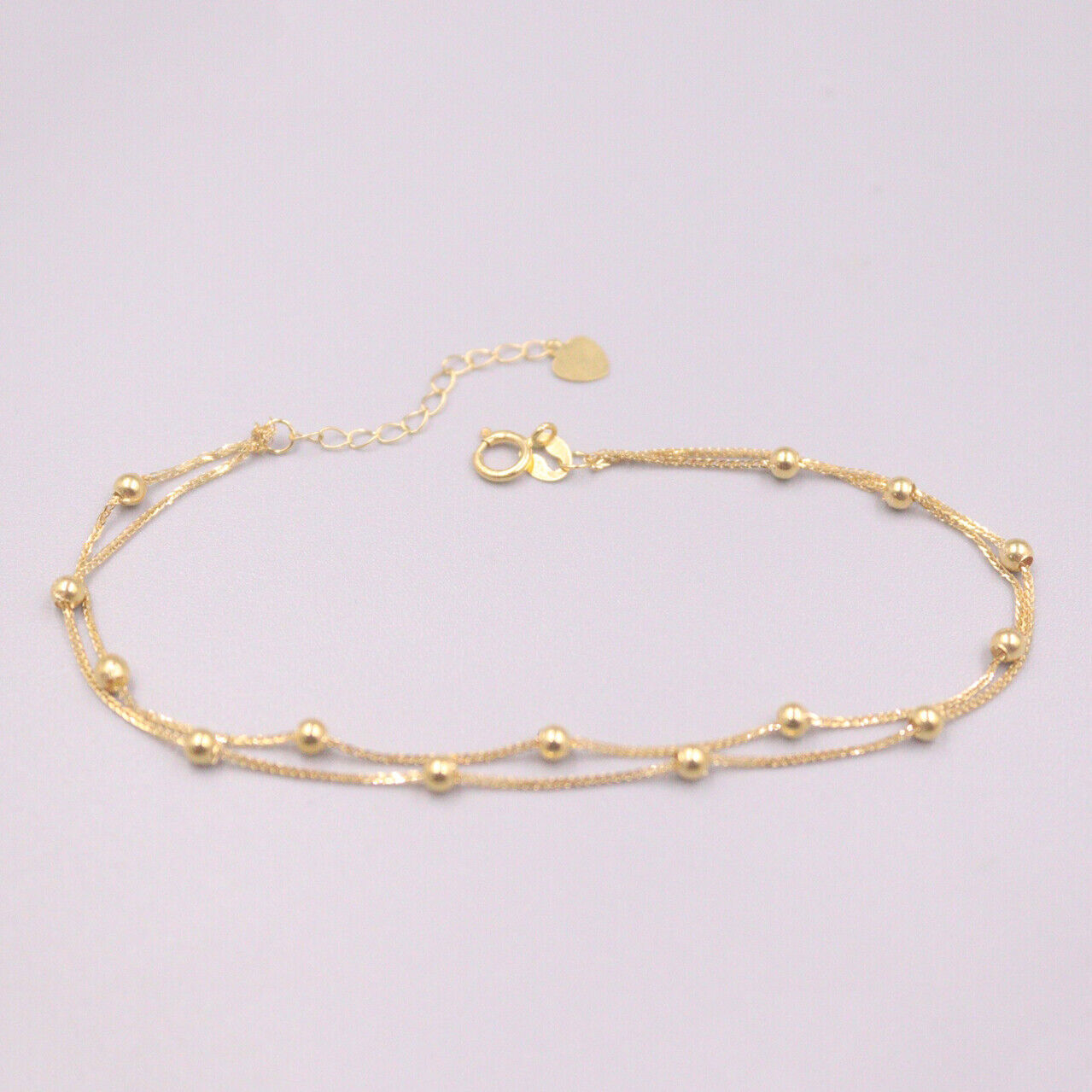 Au750 Real 18K Yellow Gold Bracelet For Women 2.5mm Wheat Gold Bracelet 6.5”L