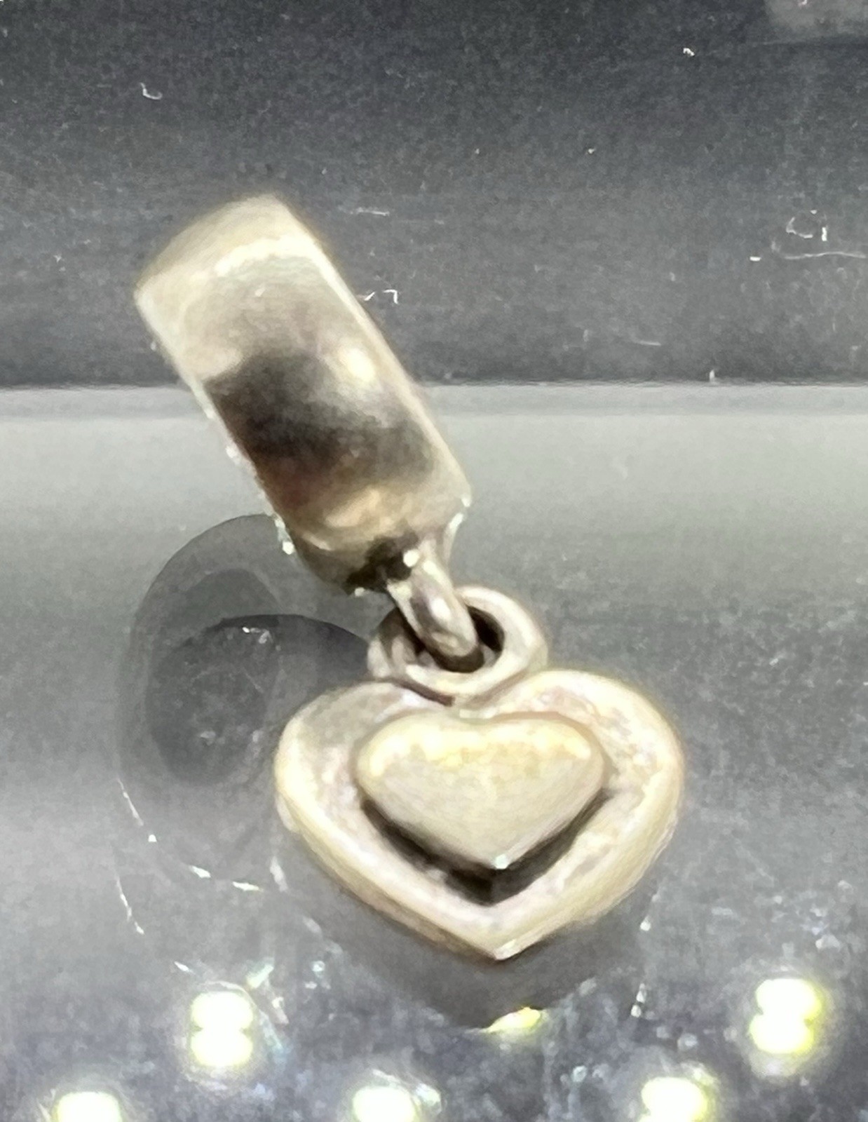 Pandora Moments 925 Sterling Silver Double Heart Dangle Charm
