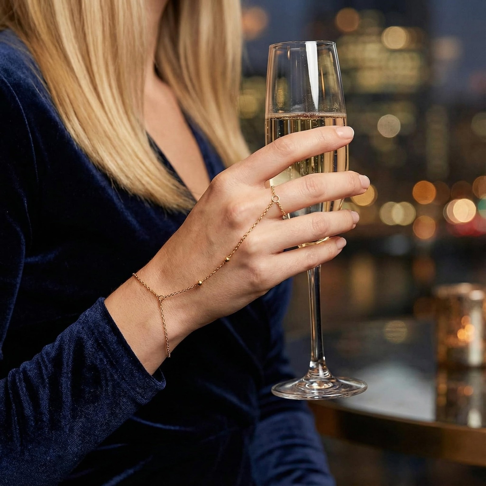 Bracelets for Women – Plated Gold Hand Chain Bracelet, Valentine Gifts Trendy…