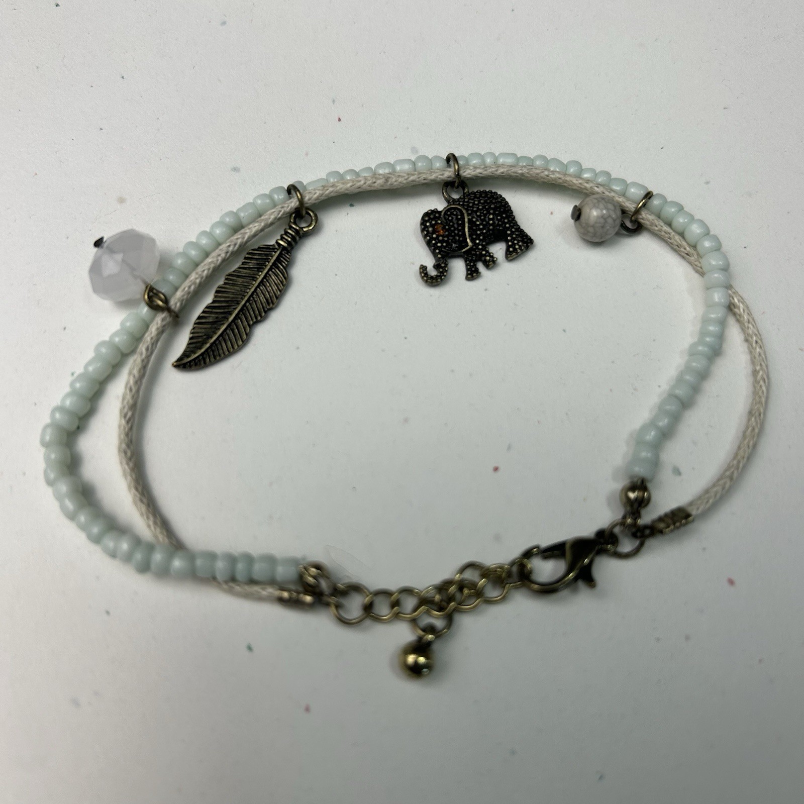 Boho Turquoise Charm Bracelet Stack 7pc Lot Silver Western Festival Jewelry SEE