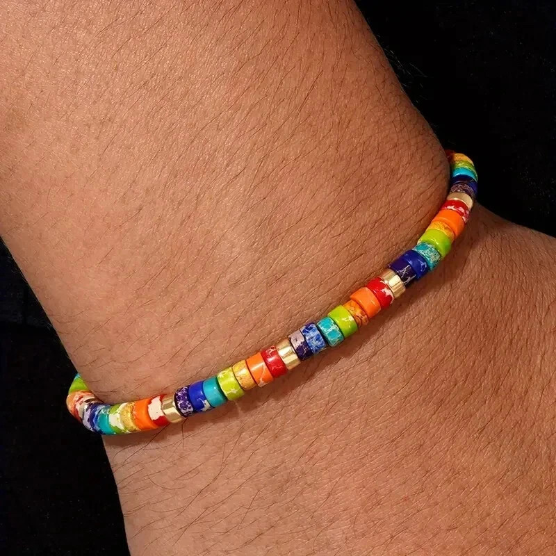 Genuine 7 Chakra Bracelet Natural Gemstone Healing Reiki Meditation Jewelry Gift