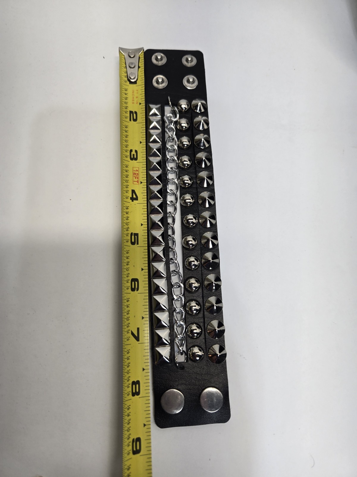 Faux Leather Spike Studded Wrist Bracelet Cuff Punk Rock Goth Cosplay