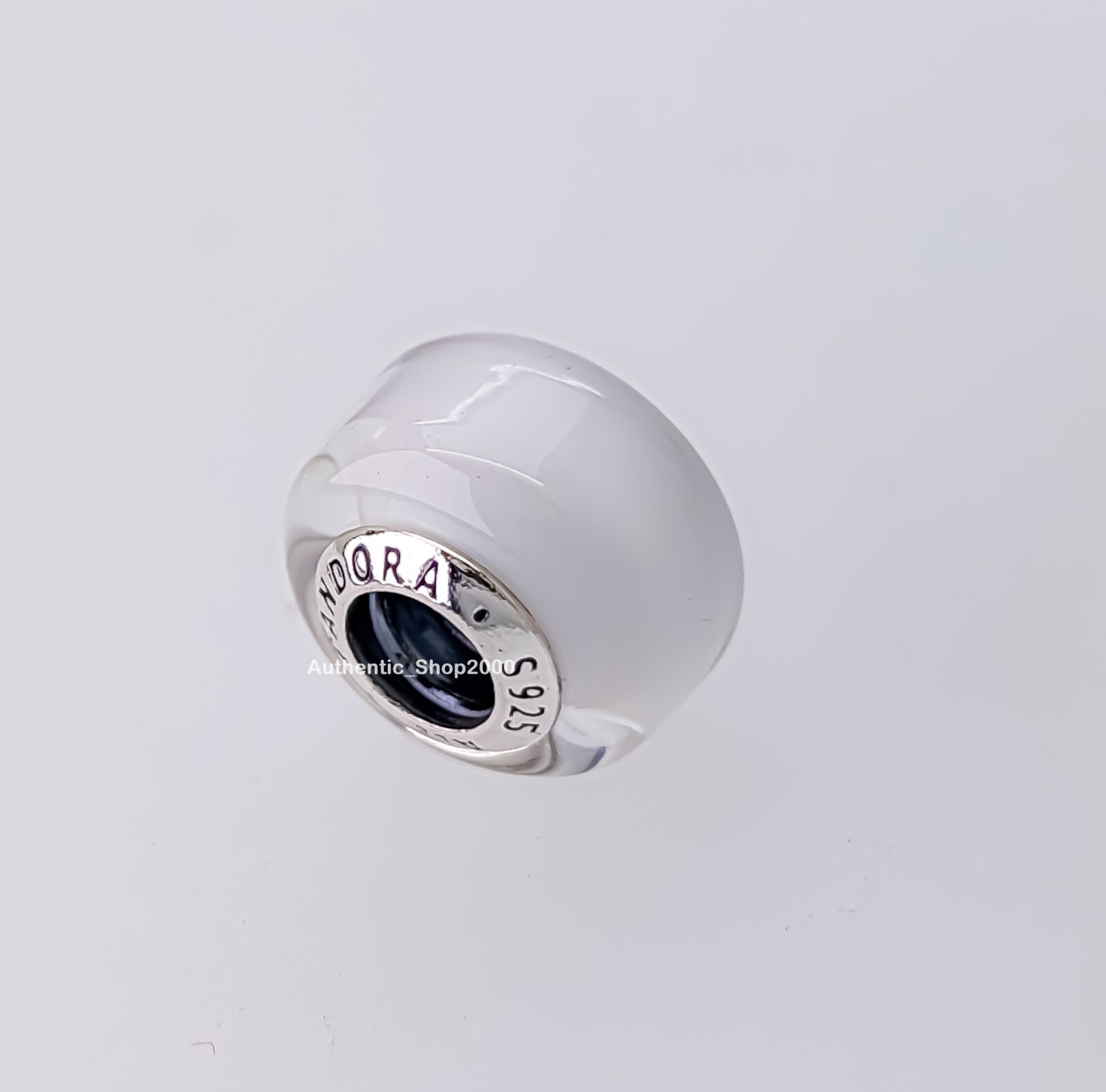 New 100% Authentic PANDORA 925 Ale White Mini Murano Glass Charm 793118C00