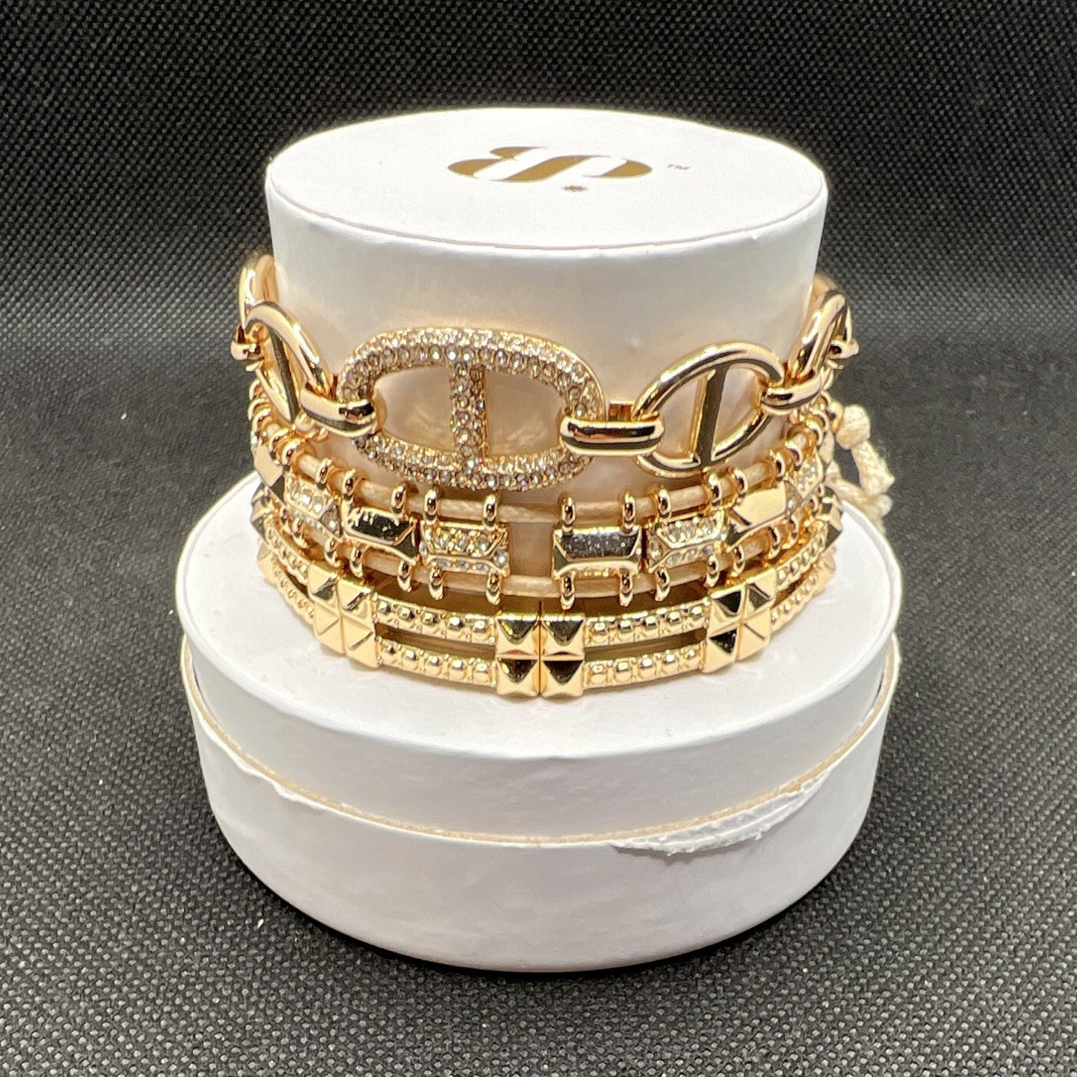 Wild Gypsy at Heart Gold Plated Reversible Charm Bracelet Set Lab-Created (1015)