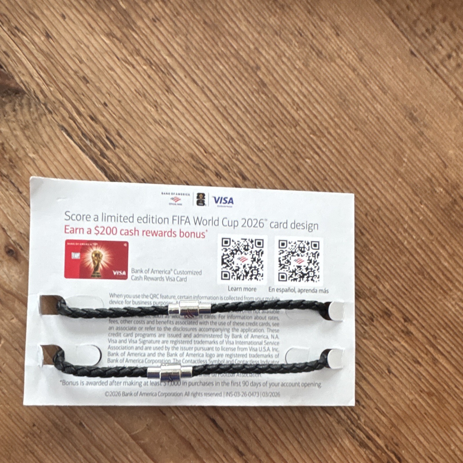 FIFA World Cup 2026 Bracelet set (2) with England and Bank of America