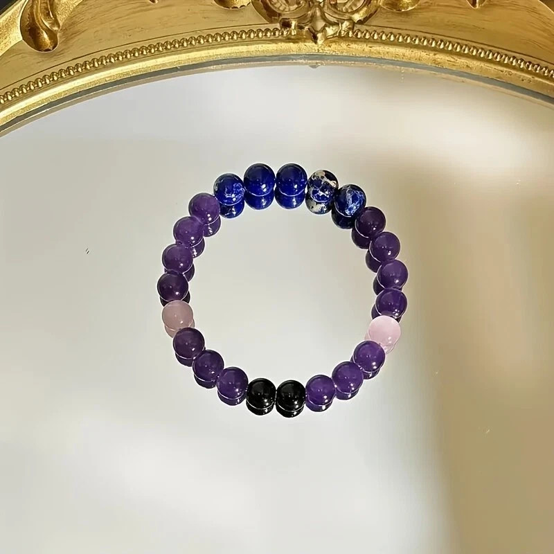 Natural Stone Beaded Bracelet Women Men For Bringing Luck Money Health Bangle