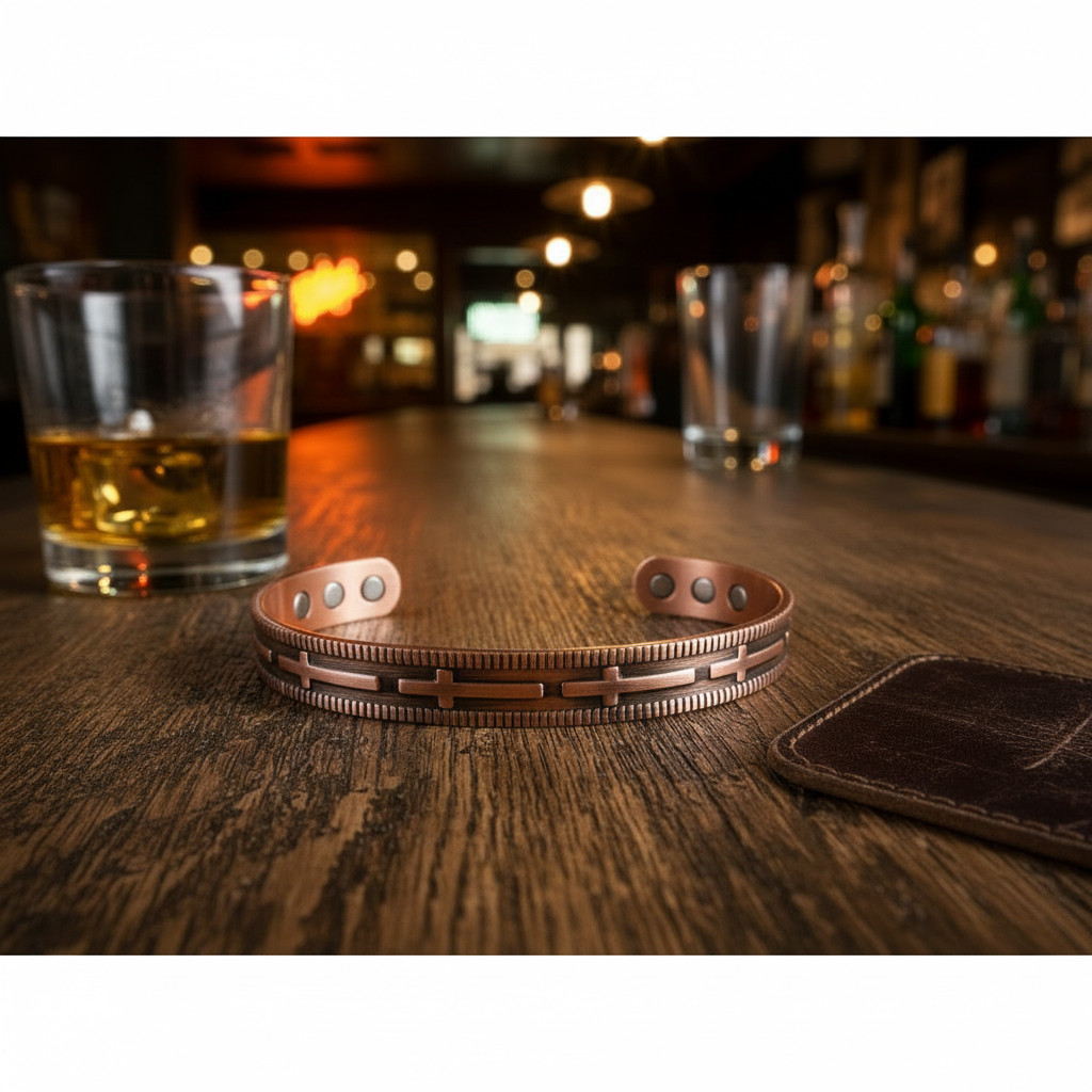 Pure Copper Magnetic Bracelet Cross Solid Copper Arthritis Therapy Cuff Bangle