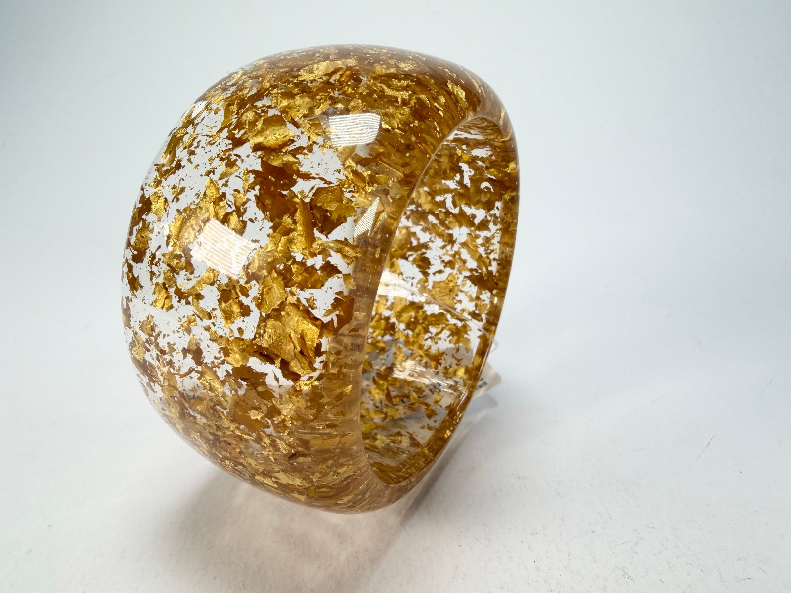 Jackie Brazil “Carmen” Gold Flakes 5cm Resin Bangle ( B2500 )