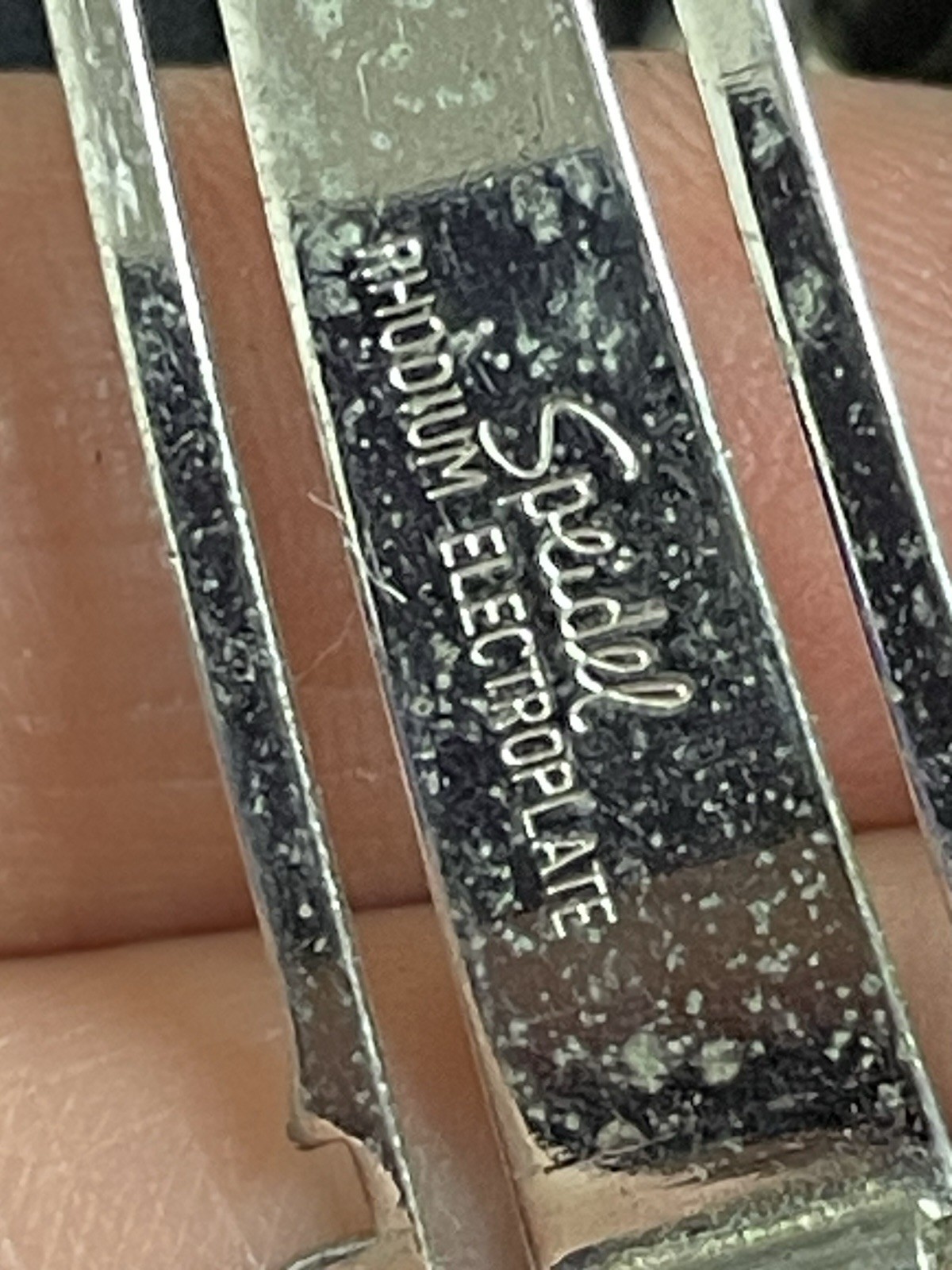 Vtg Speidel Silver-Tone Rhodium Electroplated ID Identity Link Bracelet Blank