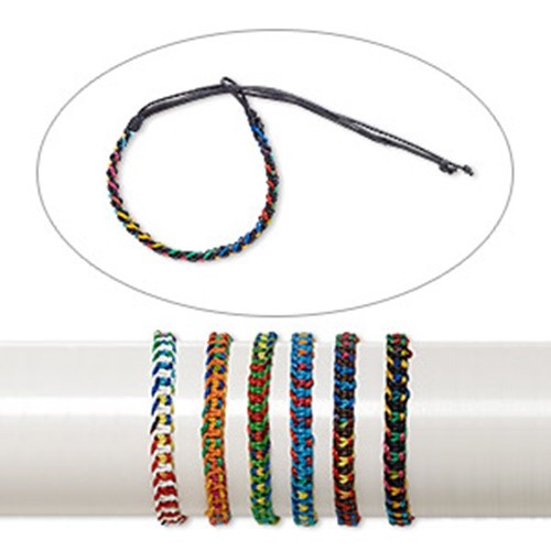 12 Friendship Bracelets Mixed Colors ~ Woven w/ Tie ~ Adjustable 7-9″ length