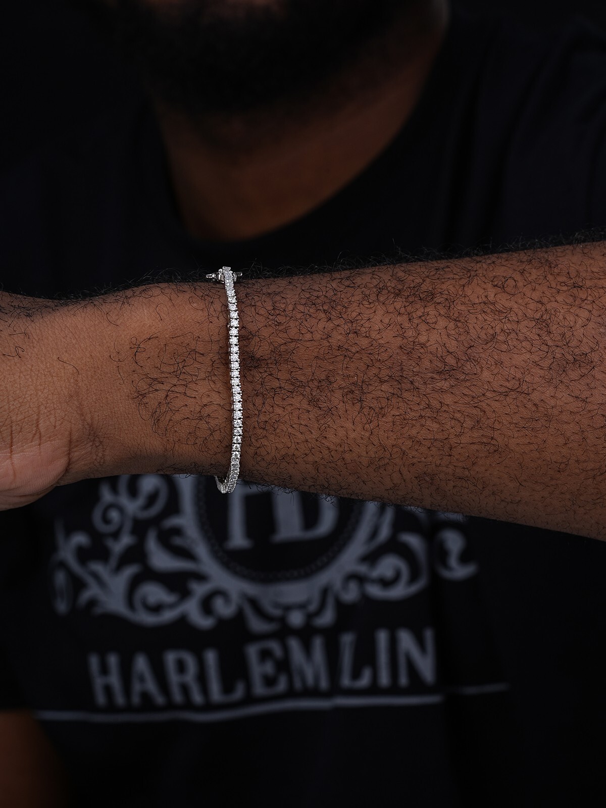 Pulsera TENNIS De Plata De Ley 925 2mm Diamantes Simulados Mujer/Hombre Hip Hop