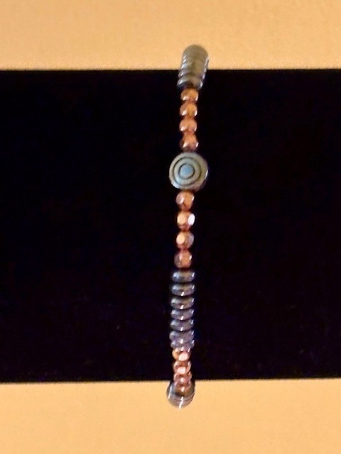 copper and hematite stretch bracelet
