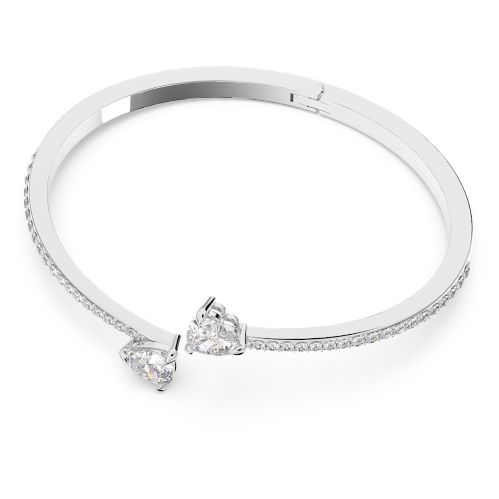 Swarovski Mesmera Bangle Heart White Rhodium Plated Bracelet 5518814 Size Medium