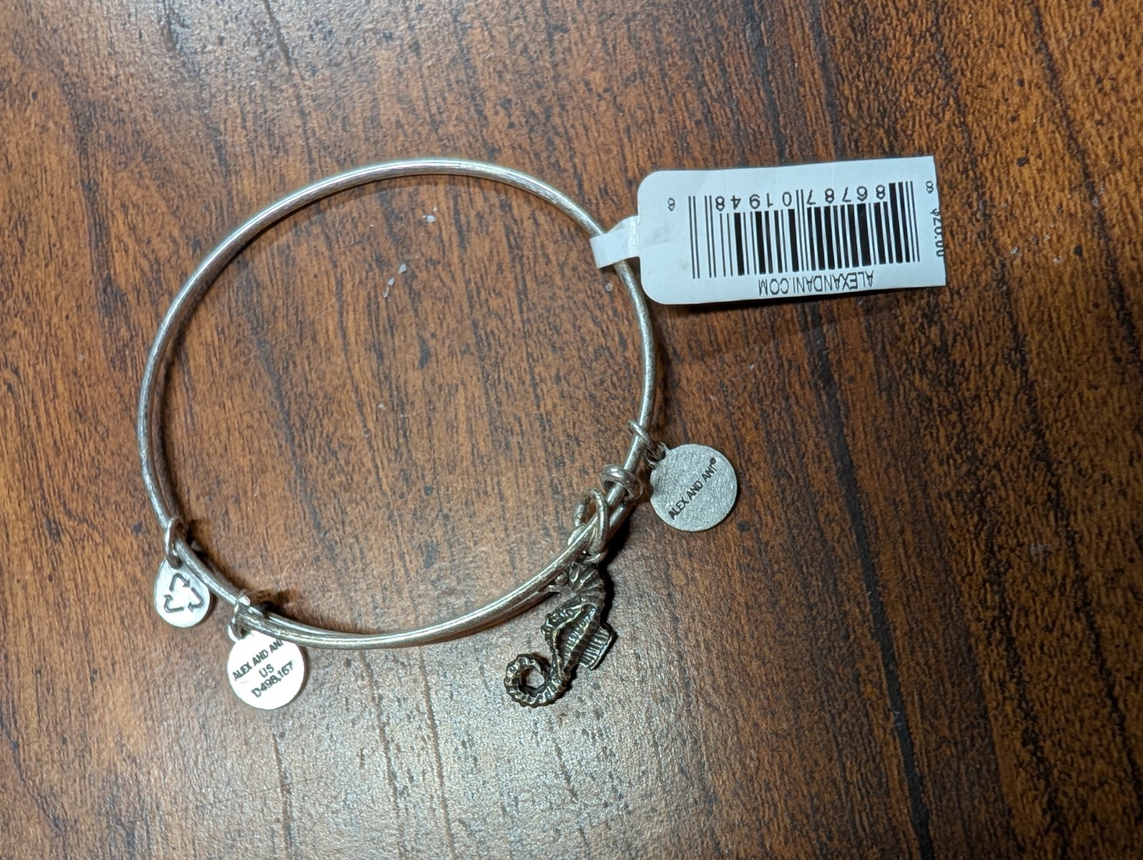 Silver Alex and Ani Seahorse (Silver Tone Charm Bracelet Recycling United States
