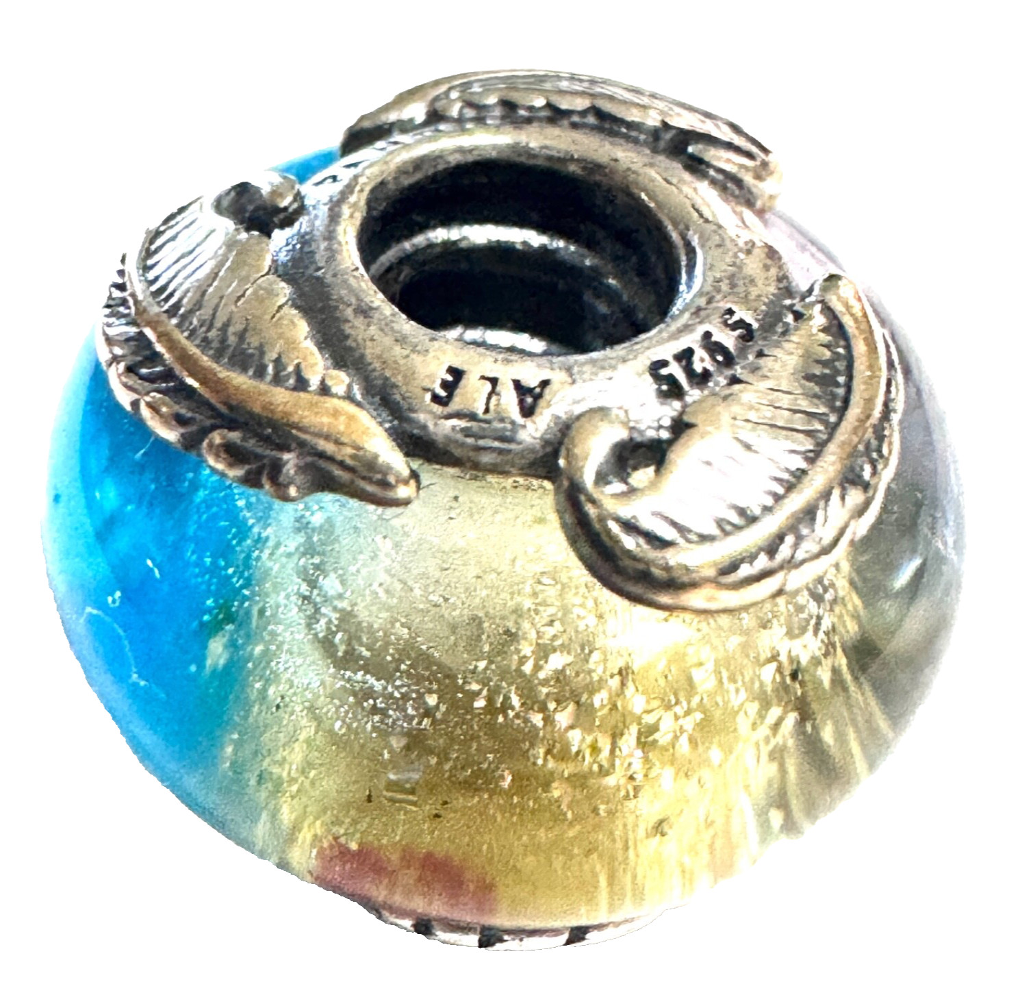 NWT 💕 Pandora Murano Glass and Curved Feather Charm 792577C00