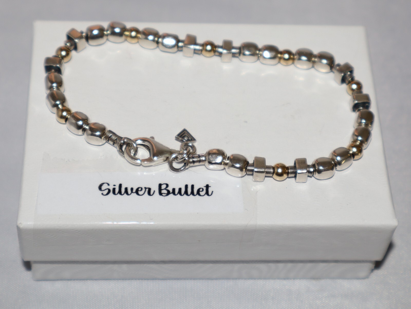 Silpada Sterling Silver Petite Geometric Gold-Filled Bead Bracelet B1213