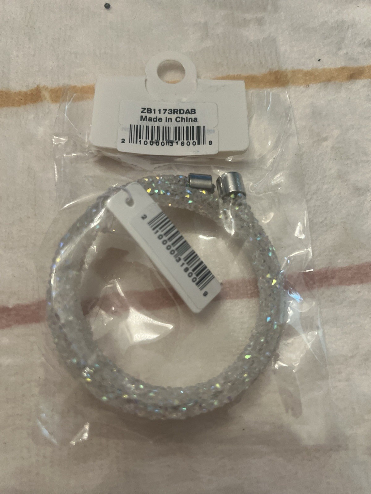 Mod Clear Crystal Bangle Bracelet Round White/Colorless Crystal Magnetic MPN
