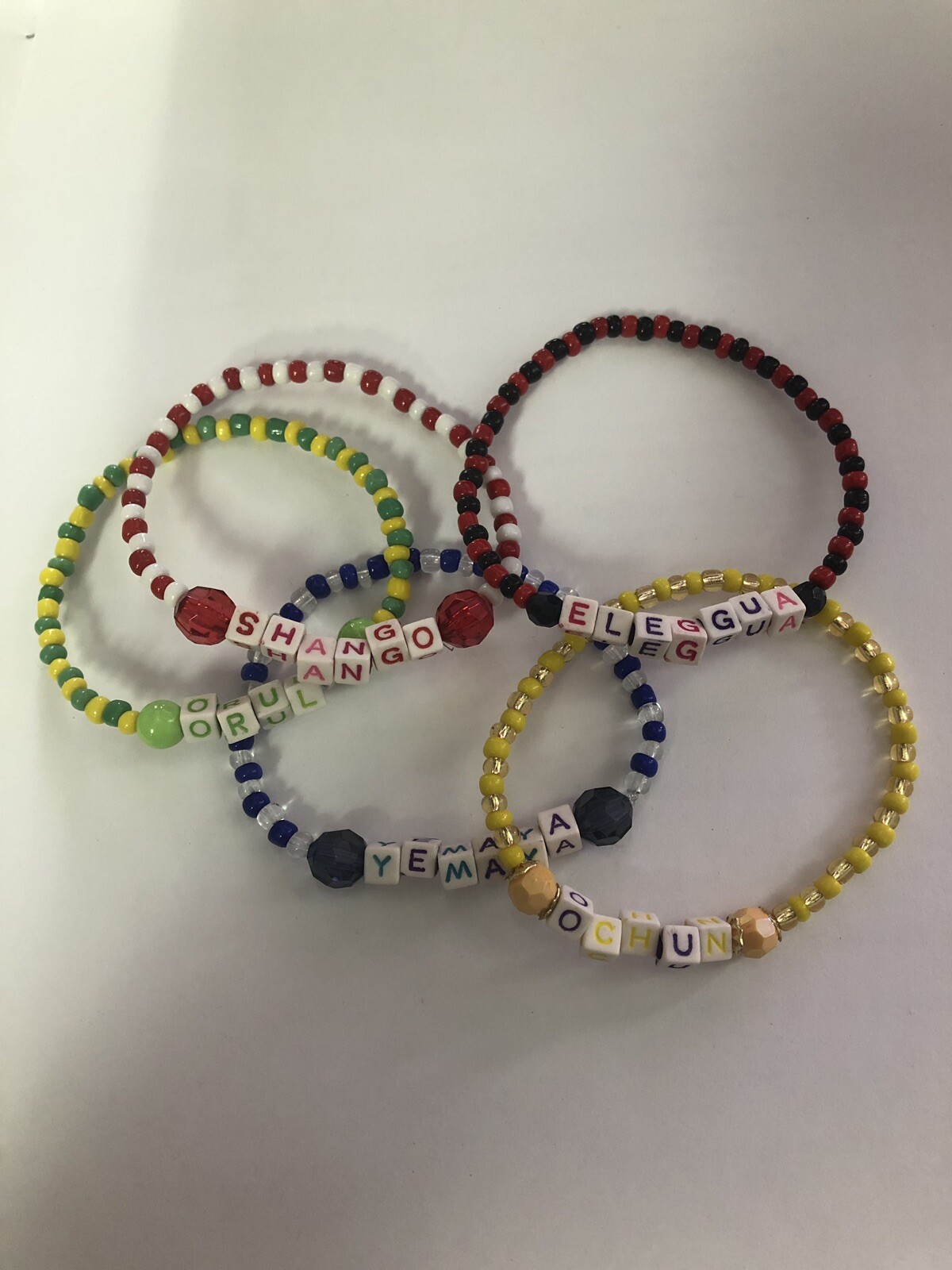 Pulsera ILDE Resguardo Fashion PACK OF 5 SANTERIA Hecho mano Brazalete religioso