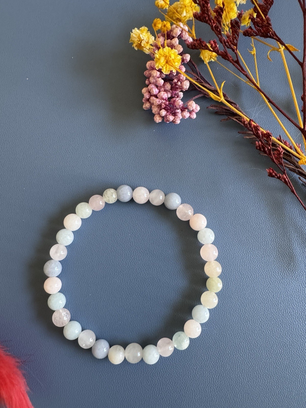 6mm 7A Natural Morganite Bracelet