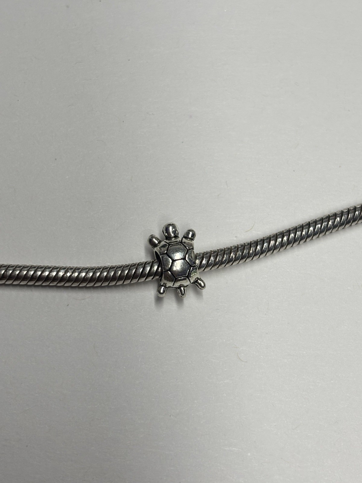 Turtle Charm Bead Silver Tone Fits Snake Chain Charm Bracelet Unbranded