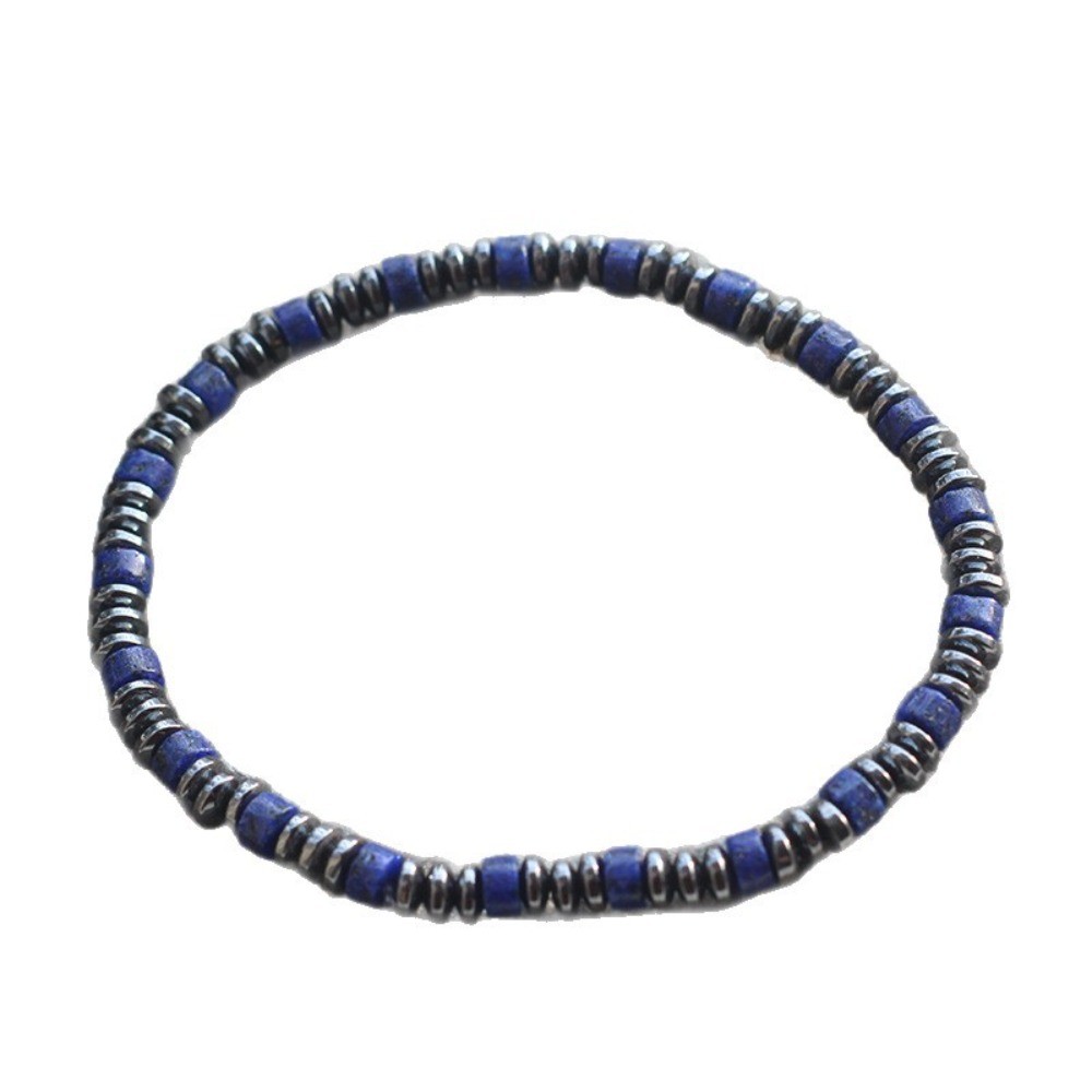 Lapis Lazuli Men Bracelet Hematite Energy Crystal Stone Minimalist Healing Gifts