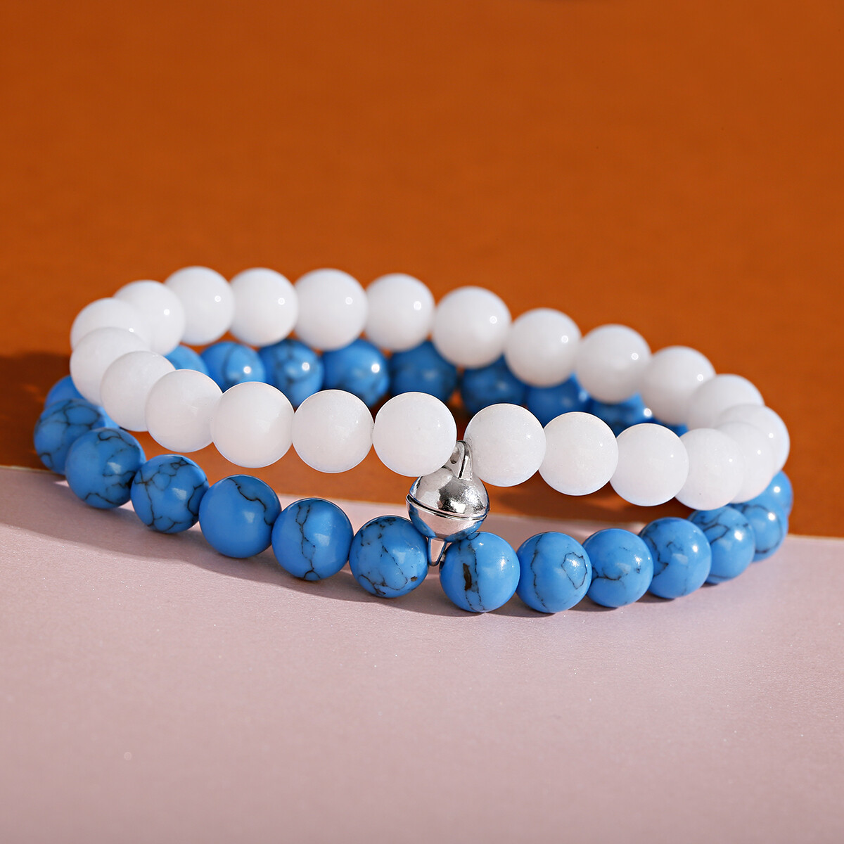 2Pcs/set Magnetic Couples Bracelets Attraction Matching Beaded Bracelets Jewelry
