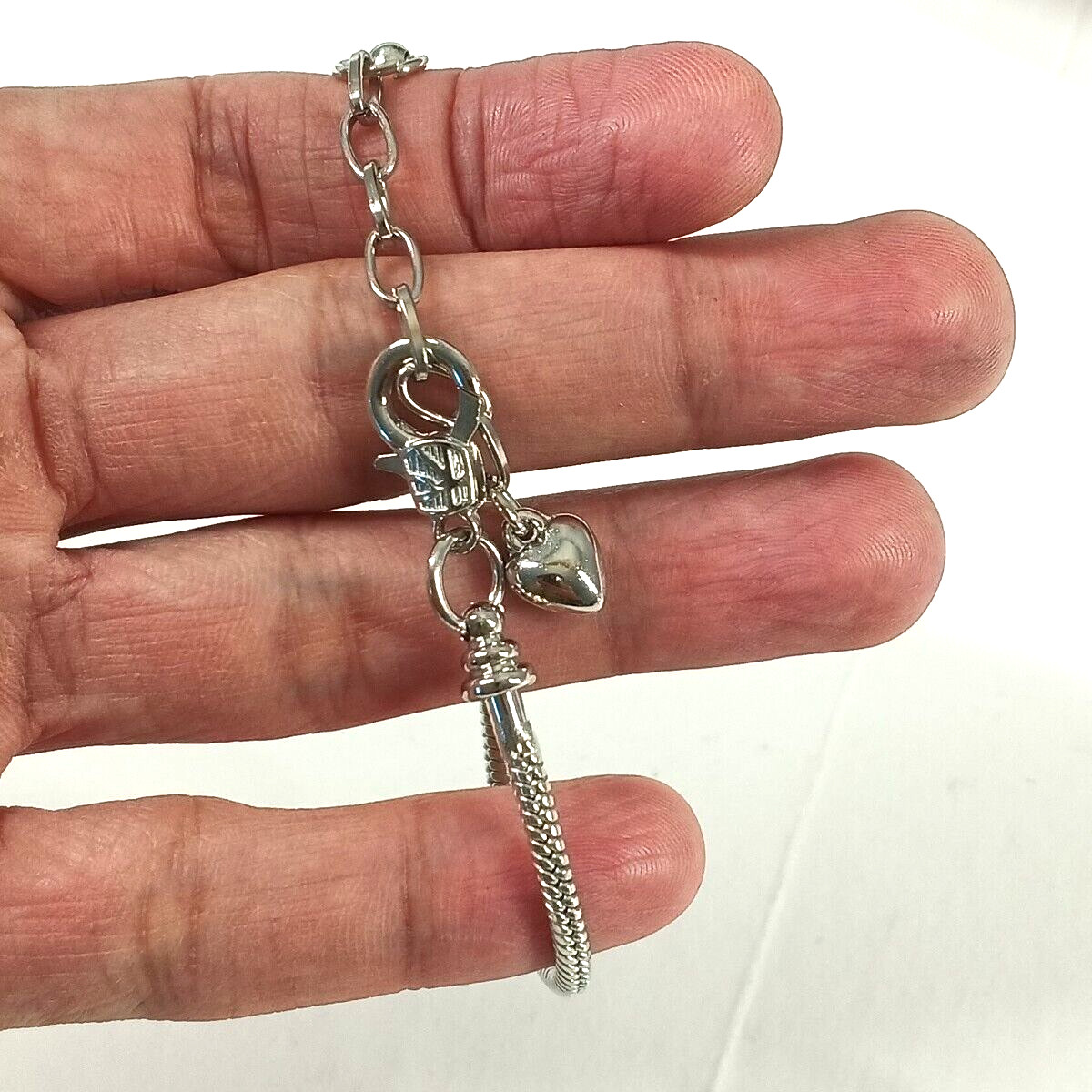 Women’s Bracelet 8.5″ length Brass plated Silver