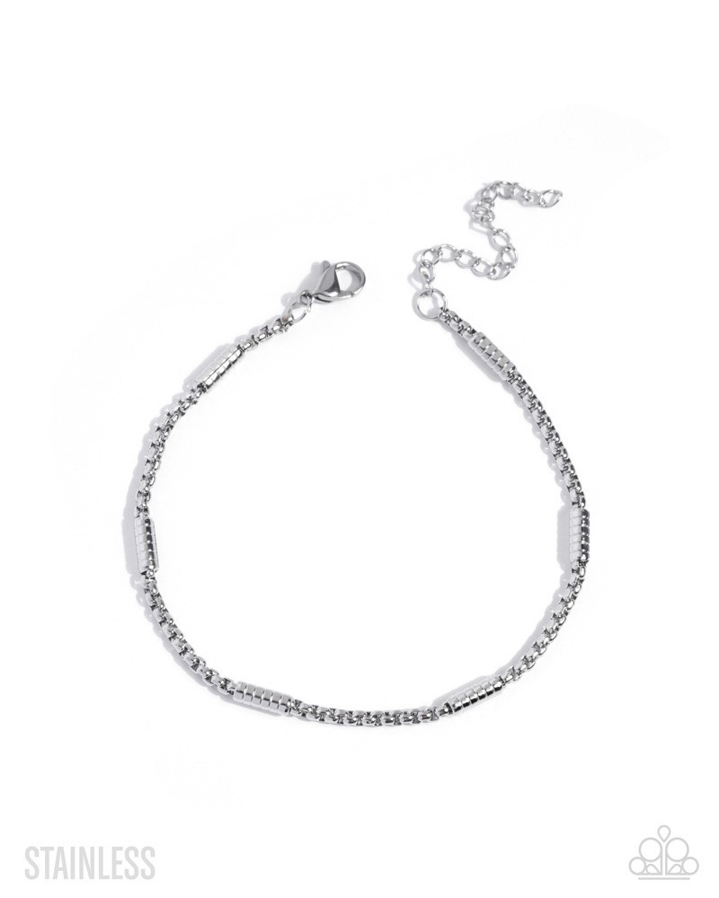 Paparazzi Timeless Tyrant – Silver – Sextet Studs – Stainless Steel Unisex Adjus
