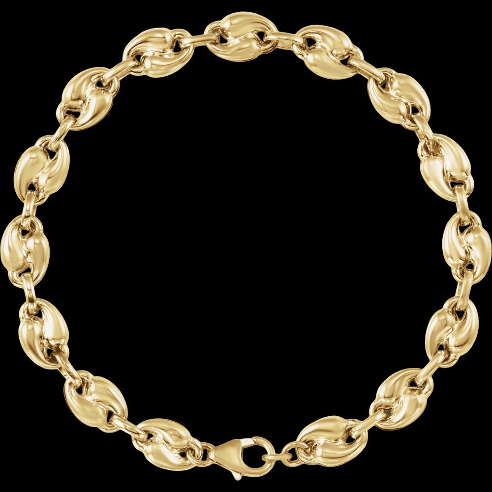 14K Yellow Gold Filled Link Bracelet 7.5mm Lobster 7.5in. STU