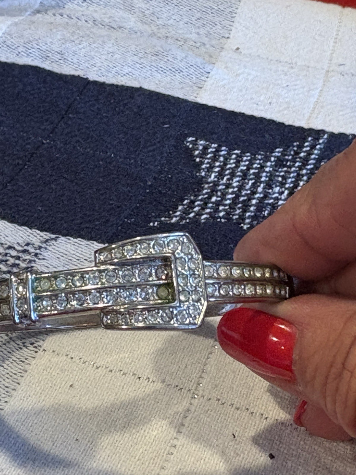 Vintage Rhinestone Buckle Bracelet