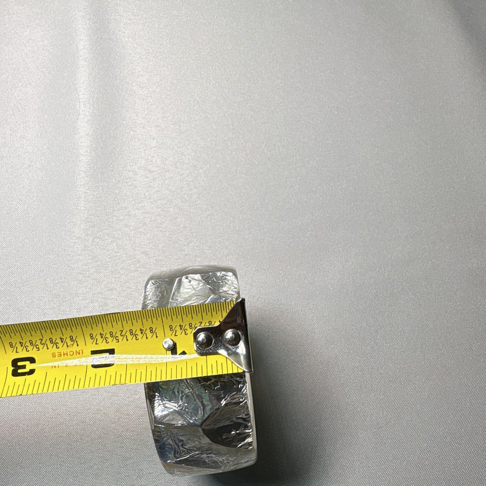 Vintage 70’s Disco Style Wide Silver Foil Resin Bangle Bracelet